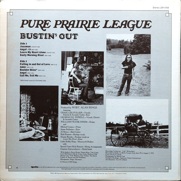 Pure Prairie League : Bustin' Out (LP, Album, Hol)