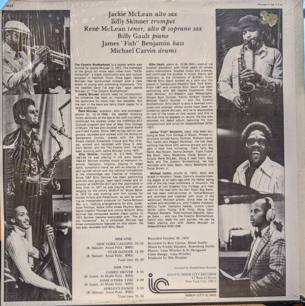 Jackie McLean & The Cosmic Brotherhood : New York Calling (LP, Album, RE)