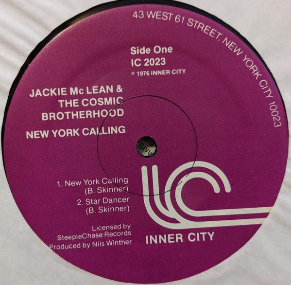 Jackie McLean & The Cosmic Brotherhood : New York Calling (LP, Album, RE)