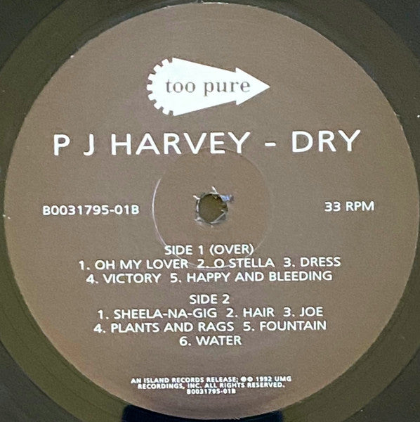 PJ Harvey : Dry (LP, Album, RE, RM)