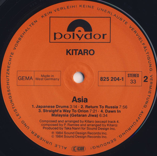 Kitaro : Live In Asia (LP, Album)