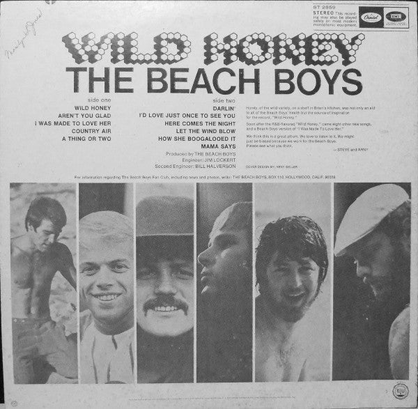 The Beach Boys : Wild Honey (LP, Album, Scr)