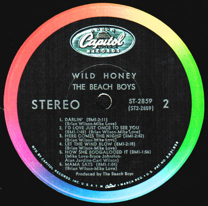 The Beach Boys : Wild Honey (LP, Album, Duo)