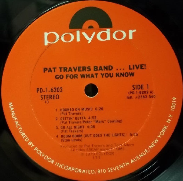 Pat Travers Band : ...Live! Go For What You Know (LP, Album, Club, CRC)