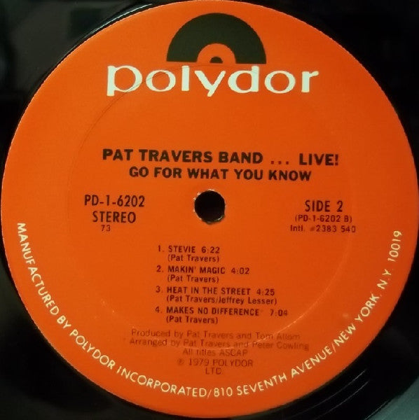 Pat Travers Band : ...Live! Go For What You Know (LP, Album, Club, CRC)