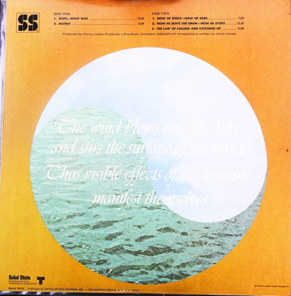 Chick Corea : Now He Sings, Now He Sobs (LP, Album, RP, All)