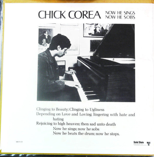 Chick Corea : Now He Sings, Now He Sobs (LP, Album, RP, All)