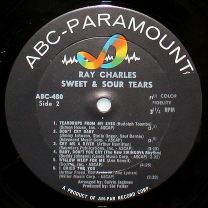 Ray Charles : Sweet & Sour Tears (LP, Album, Mono)