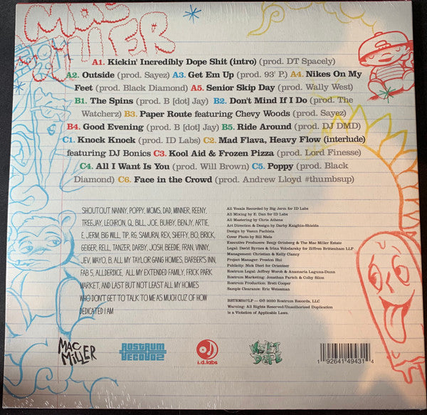 Mac Miller : K.I.D.S. (Kickin Incredibly Dope Shit) (LP + LP, S/Sided + Mixtape, RE)