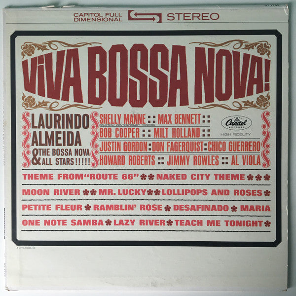 Laurindo Almeida & The Bossa Nova All Stars : Viva Bossa Nova! (LP, Album, Los)