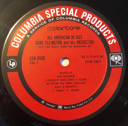Duke Ellington And His Orchestra : All American In Jazz (LP, Album, RE, Ter)