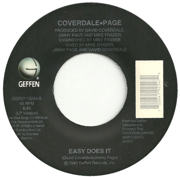 Coverdale•Page* : Take Me For A Little While / Easy Does It (7", Single)