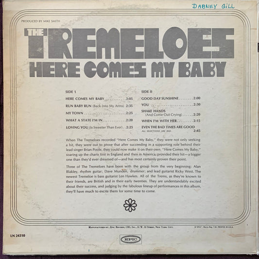 The Tremeloes : Here Comes My Baby (LP, Album, Mono, Pit)