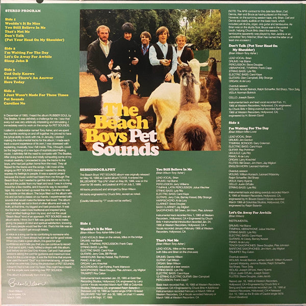 The Beach Boys : Pet Sounds (2x12", Album, RE, RM, RP, 180)