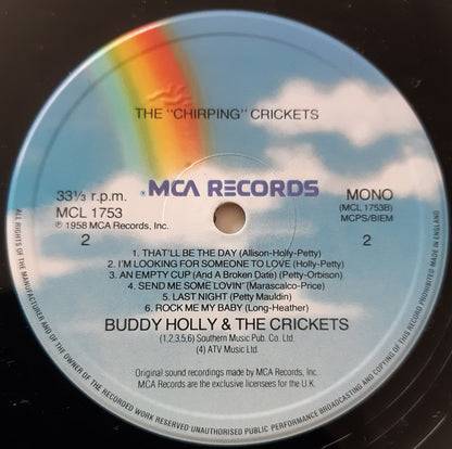 Buddy Holly And The Crickets (2) : The "Chirping" Crickets (LP, Album, RE)