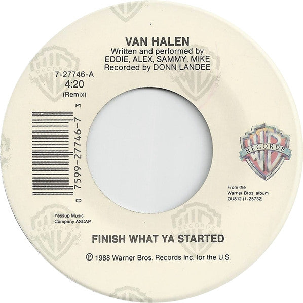 Van Halen : Finish What Ya Started  (7", Single, SP )