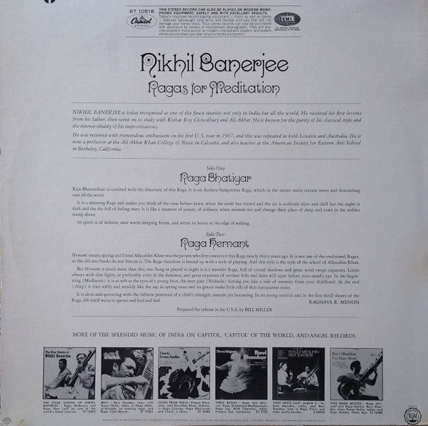 Nikhil Banerjee : Ragas For Meditation (LP)