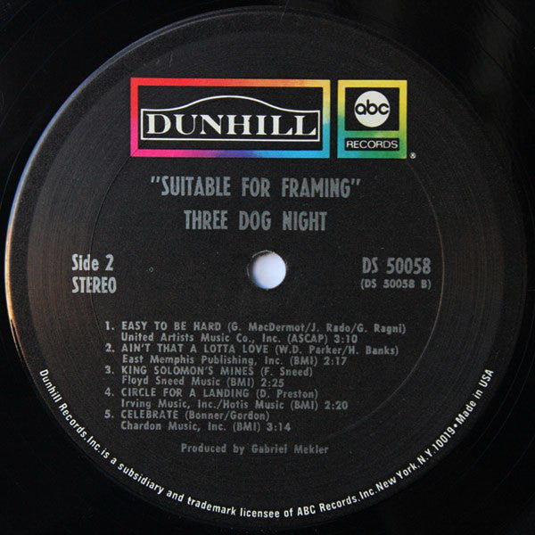 Three Dog Night : Suitable For Framing (LP, Album, Ter)