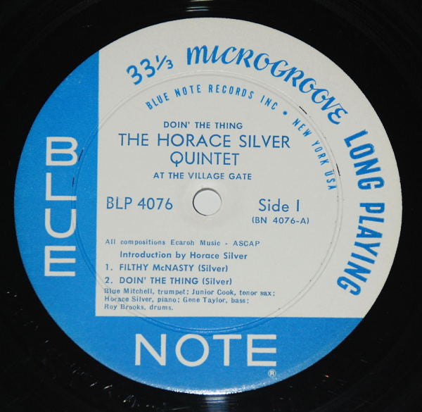 The Horace Silver Quintet : Doin' The Thing - At The Village Gate (LP, Album, Mono)
