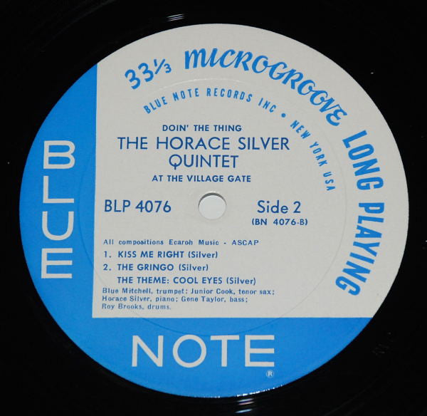 The Horace Silver Quintet : Doin' The Thing - At The Village Gate (LP, Album, Mono)