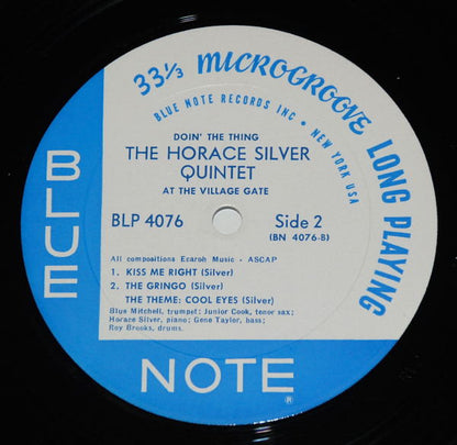 The Horace Silver Quintet : Doin' The Thing - At The Village Gate (LP, Album, Mono)