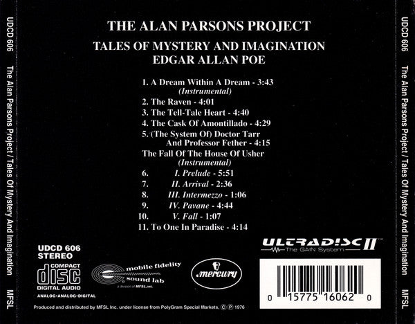 The Alan Parsons Project : Tales Of Mystery And Imagination - Edgar Allan Poe (CD, Album, RE, RM)