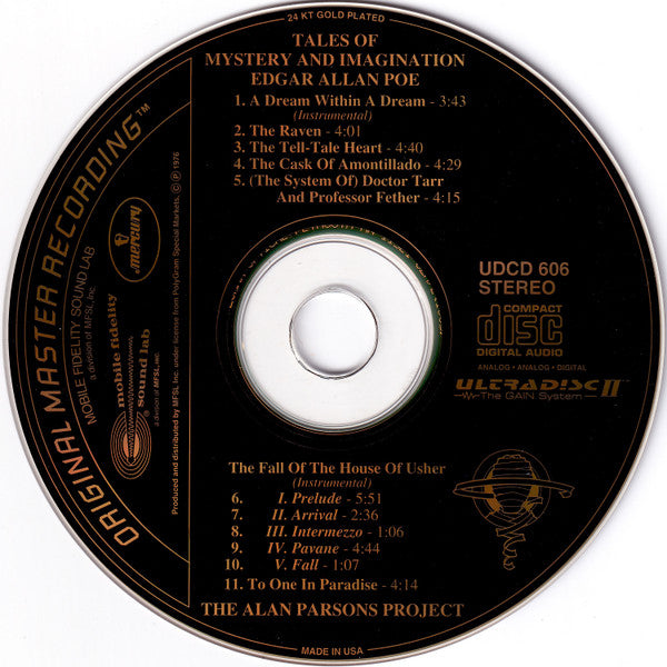The Alan Parsons Project : Tales Of Mystery And Imagination - Edgar Allan Poe (CD, Album, RE, RM)