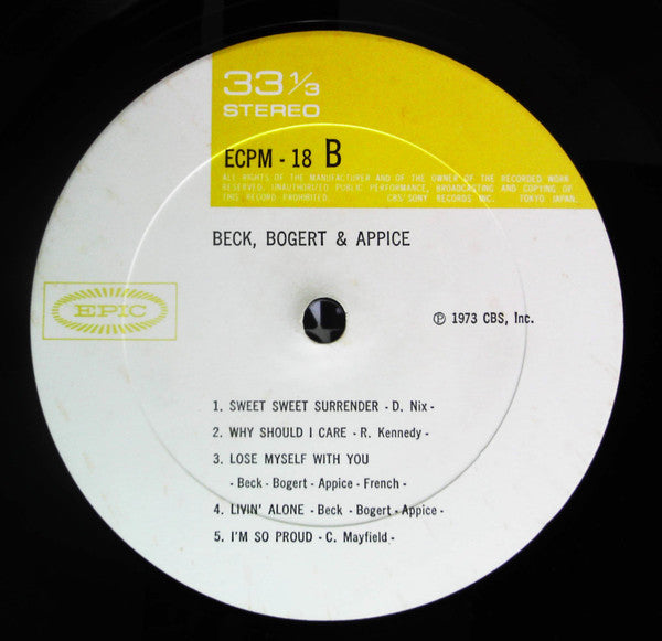Beck, Bogert & Appice : Beck, Bogert & Appice (LP)
