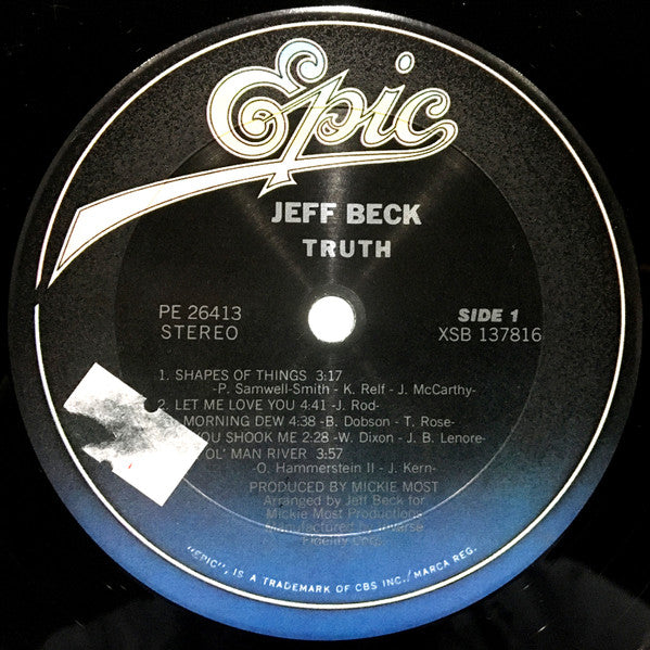 Jeff Beck : Truth (LP, Album, RE, Pit)
