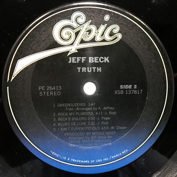 Jeff Beck : Truth (LP, Album, RE, Pit)