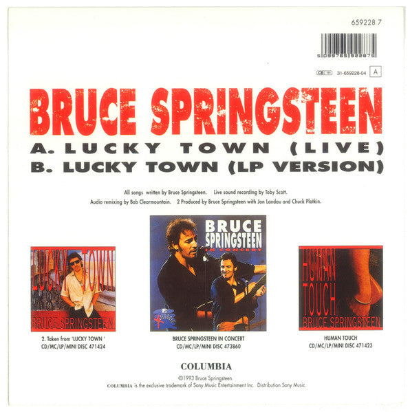 Bruce Springsteen : Lucky Town (Live) (7", Single, Sma)