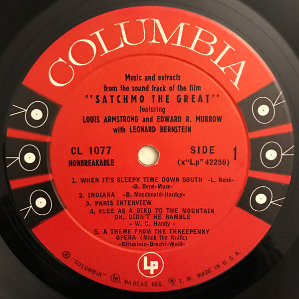 Louis Armstrong and Edward R. Murrow With Leonard Bernstein : Satchmo The Great (LP, Mono, Hol)