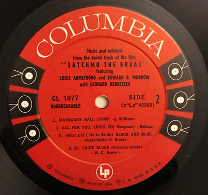 Louis Armstrong and Edward R. Murrow With Leonard Bernstein : Satchmo The Great (LP, Mono, Hol)