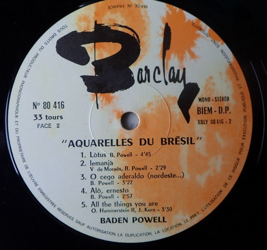 Baden Powell : Aquarelles Du Brésil (LP)