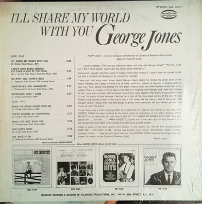 George Jones (2) : I'll Share My World With You (LP, Album, Pit)