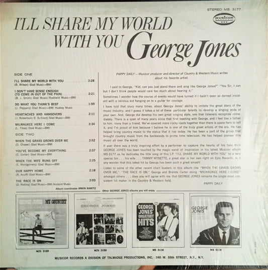 George Jones (2) : I'll Share My World With You (LP, Album, Pit)