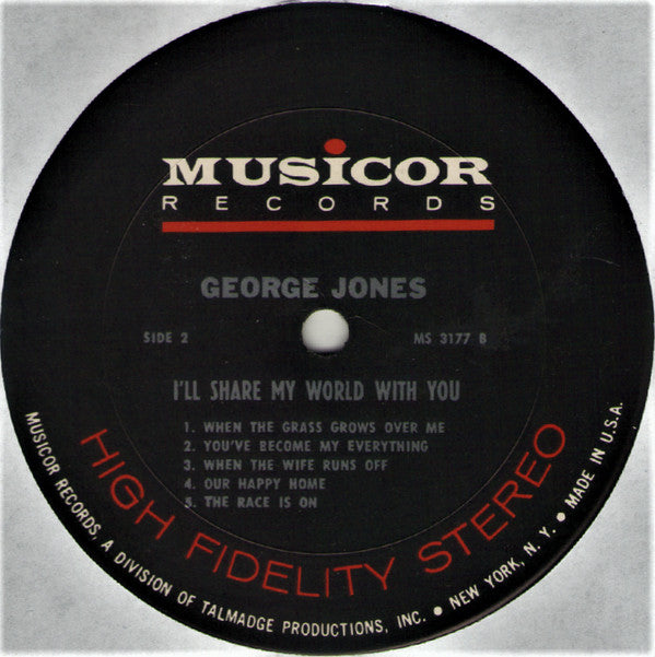 George Jones (2) : I'll Share My World With You (LP, Album, Pit)