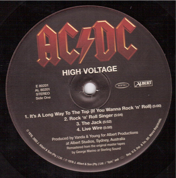 AC/DC : High Voltage (LP, Album, RE, RM, 180)