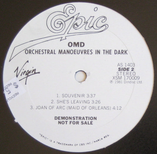 Orchestral Manoeuvres In The Dark : Georgia (12", Promo)