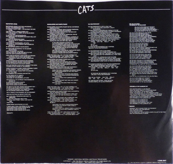 Andrew Lloyd Webber : Cats: Original London Cast Recording (2xLP, Album, Win)
