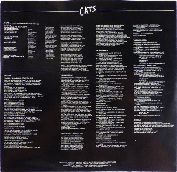 Andrew Lloyd Webber : Cats: Original London Cast Recording (2xLP, Album, Win)