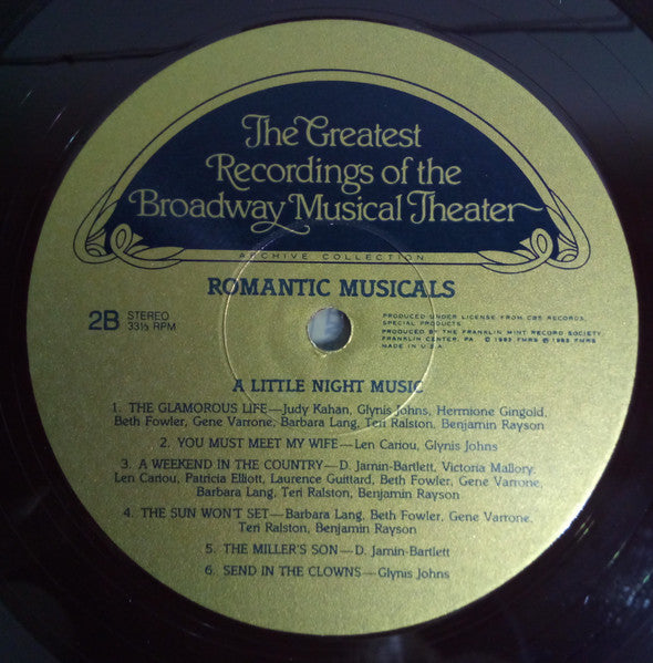 Various : The Greatest Recordings Of The Broadway Musical Theater - Romantic Musicals (4xLP, Comp + Box)