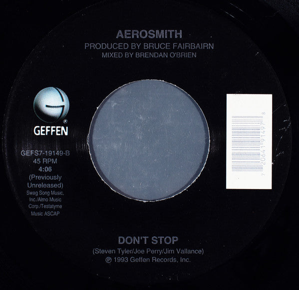 Aerosmith : Livin' On The Edge / Don't Stop (7", Glo)