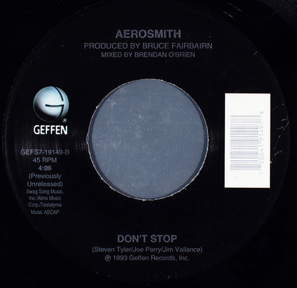 Aerosmith : Livin' On The Edge / Don't Stop (7", Glo)