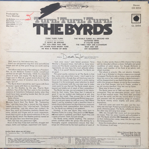 The Byrds : Turn! Turn! Turn! (LP, Album, Pit)