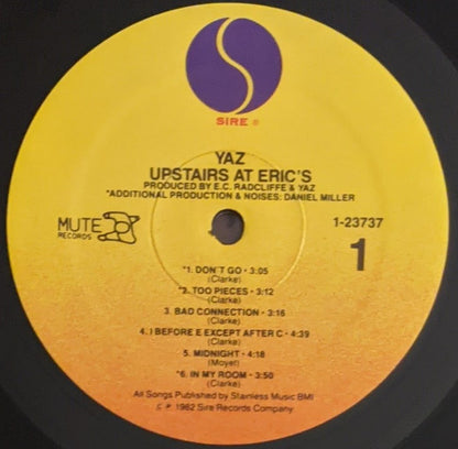 Yaz* : Upstairs At Eric's (LP, Album, Spe)