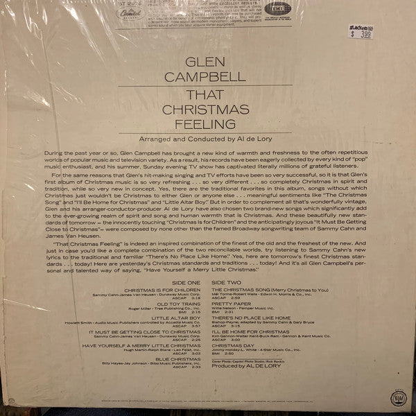 Glen Campbell : That Christmas Feeling (LP, Album, Scr)
