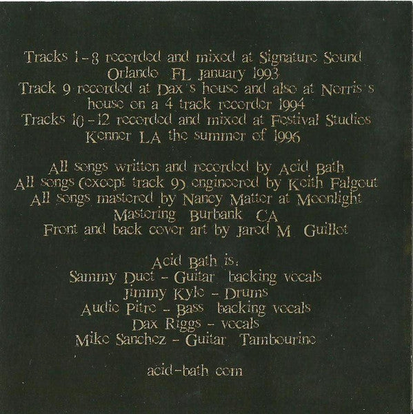 Acid Bath : Demos: 1993-1996 (CD, Comp)