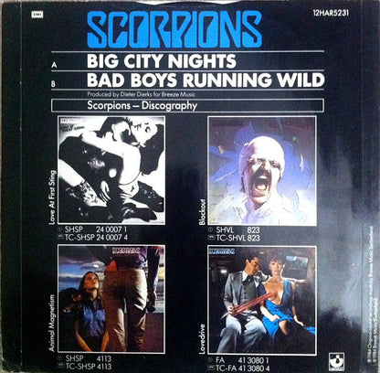 Scorpions : Big City Nights / Bad Boys Running Wild (12", Single)