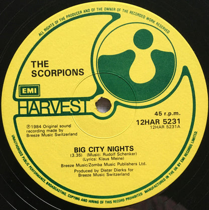 Scorpions : Big City Nights / Bad Boys Running Wild (12", Single)